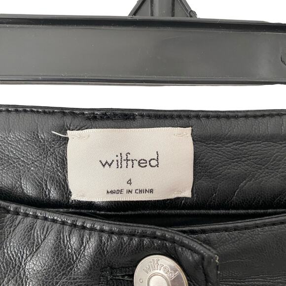 Aritzia Wilfred The Melina Super High Waisted Rise Black Faux Leather Pants 4 - Picture 5 of 12